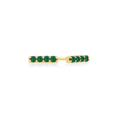 Bar Emerald Earrings In 10kt Yellow Gold