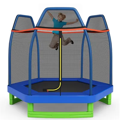7ft Kids Trampoline Outdoor Indoor Recreational Bounce Jumper Astm Approved