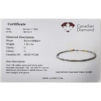 10k Gold 1.06 Cttw Canadian Diamond Tennis Bracelet