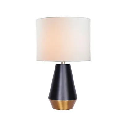 18"h Matte Black And Gold Accent Lamp