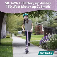 Gks Electric Scooter For Kid Ages 6-12, Max 6.4km & 12km/h By 150w Motor, 6" Solid Rubber Wheel, lightweight Aluminum Frame Electric Kick Scooter For Kid