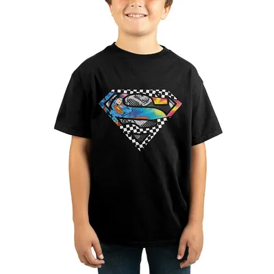 Dc Comics Superman S Logo Comic Frame Kids Black T-shirt