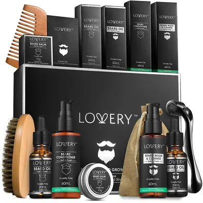 Men's 12-pc. Beard Grooming & Growth Kit, Beard Trimming Gift Set