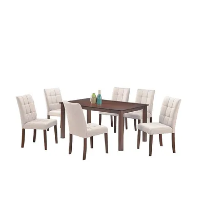 Clare 7pc Solid Wood Dining Set (71" X 36") - Beige