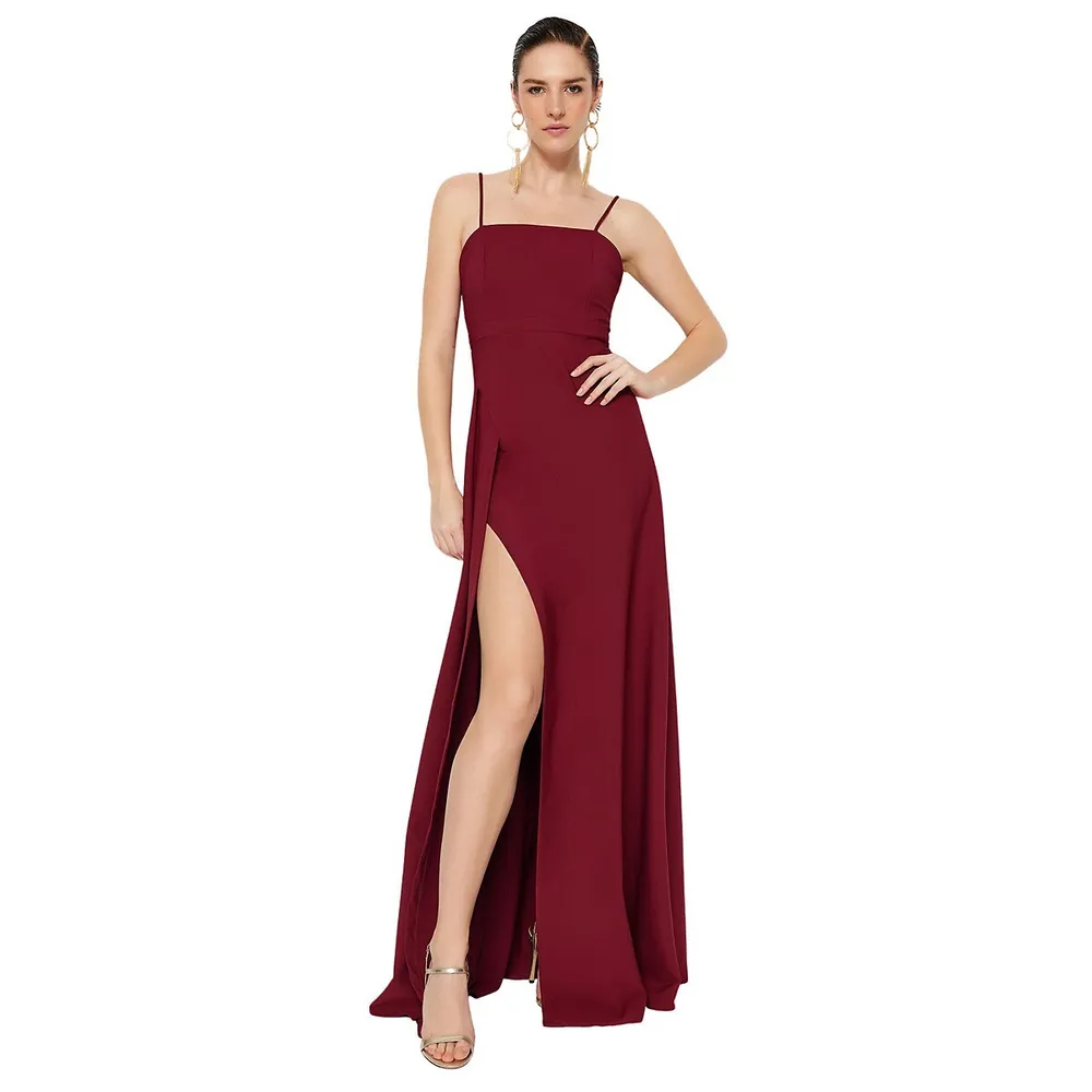 Woman Maxi A-line Regular Fit Woven Evening & Prom Dress