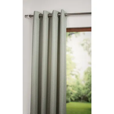 Ready Made Curtain Plain Textured Jacquard, 8 Metal Grommets, Corner Weights 54"x108"