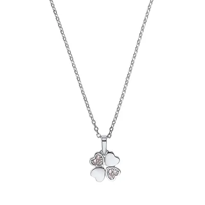 Chain With Pendant For Girls, Silver 925 | Clover-leaf