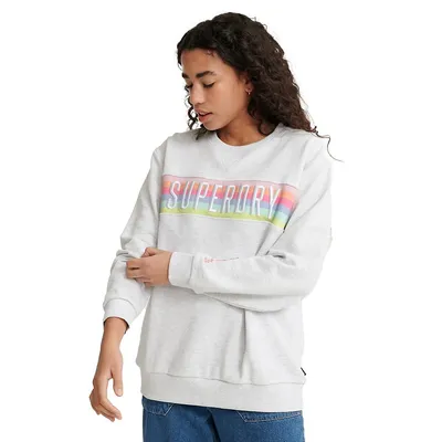 Rainbow Panel Loopback Crew Sweatshirt