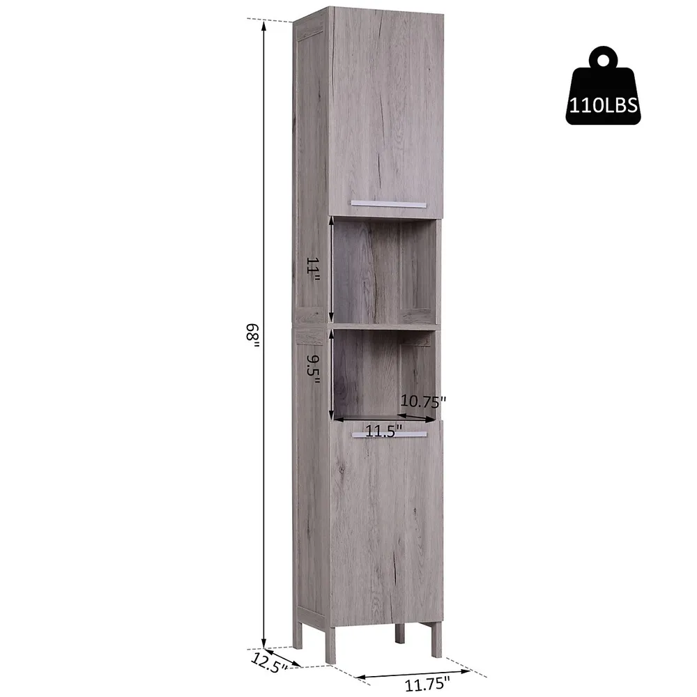 Costway 71'' Tall Tower Bathroom Storage Cabinet Organizer Display - See Details - Grey