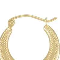 10kt Yellow Gold Tt Textured Creole Earring
