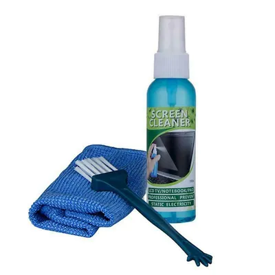 Screen Cleaner Spray And Cleaning Kit With Microfibre Cloth, Dust Brush