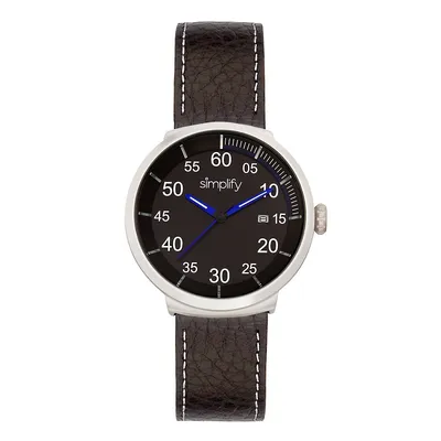 The 7100 Leather-band Watch W/date