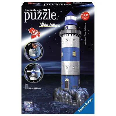 Lighthouse Night Edition - 216 Piece 3d Puzzle