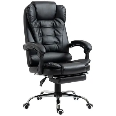 High Back Executive Office Chair With Retractable Footrest