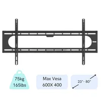 23”-80” Inches Heavy Duty Tv Mounts, Tv Wall Mount Bracket, Holds Up To 165lbs Max Vesa To 600x400mm