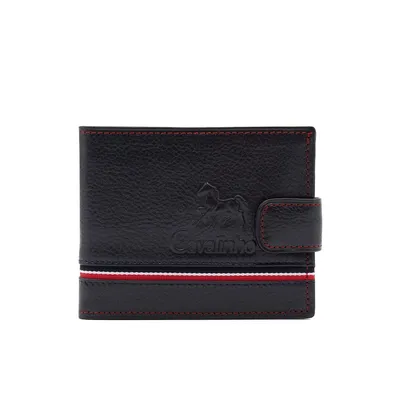 Trifold Leather Wallet with Snap Closure, RFID protected