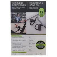Tws Wireless Hanging Ear Type Bluetooth Earphone With Charging Zipper Case & Microphone