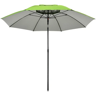 6.6ft Arced Beach Umbrella With Carry Bag, Green