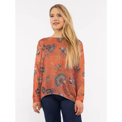 Flora Sweater - Scoop Neck Floral Pullover