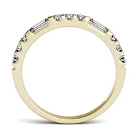 14k Yellow Gold & 0.50 Ct. T.w. Created Moissanite Stackable Band