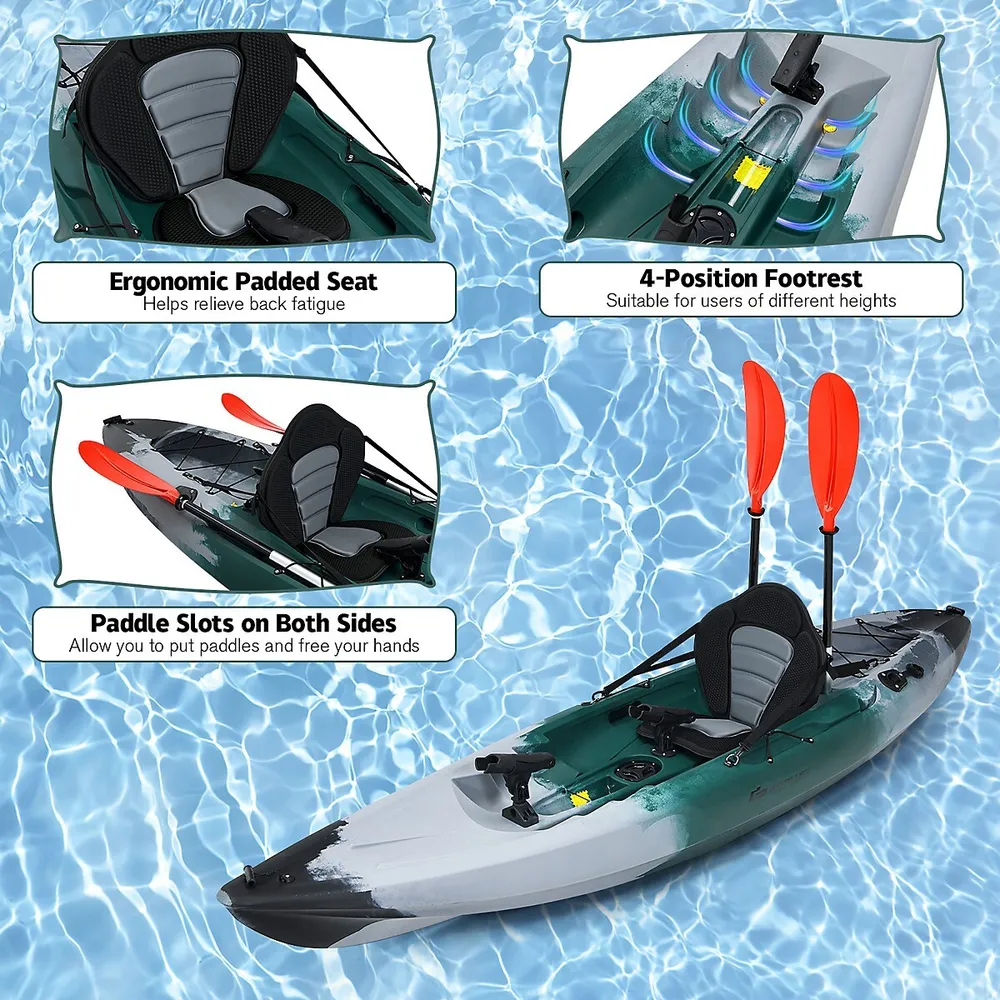 Costway Single Sit-on-top Fishing Kayak Single Kayak Boat W