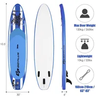 Goplus 10.5’ Inflatable Stand Up Paddle Board Sup W/carrying Bag Aluminum Paddle