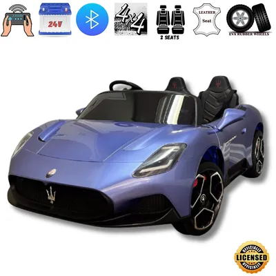 Licensed 24v Maserati Mc20 Car For Kids W/ Rc, Rubber Wheels, Music Input, Leather Seats