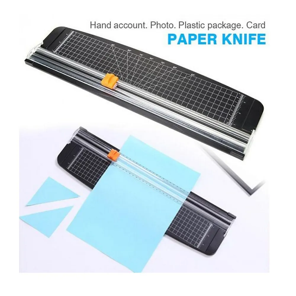 Paper Cutter 12 Inch Titanium Paper Trimmer Scrapbooking Tool with  Automatic Security Safeguard and Side Ruler for A4 Craft Paper Label Photo  and Cardstock White