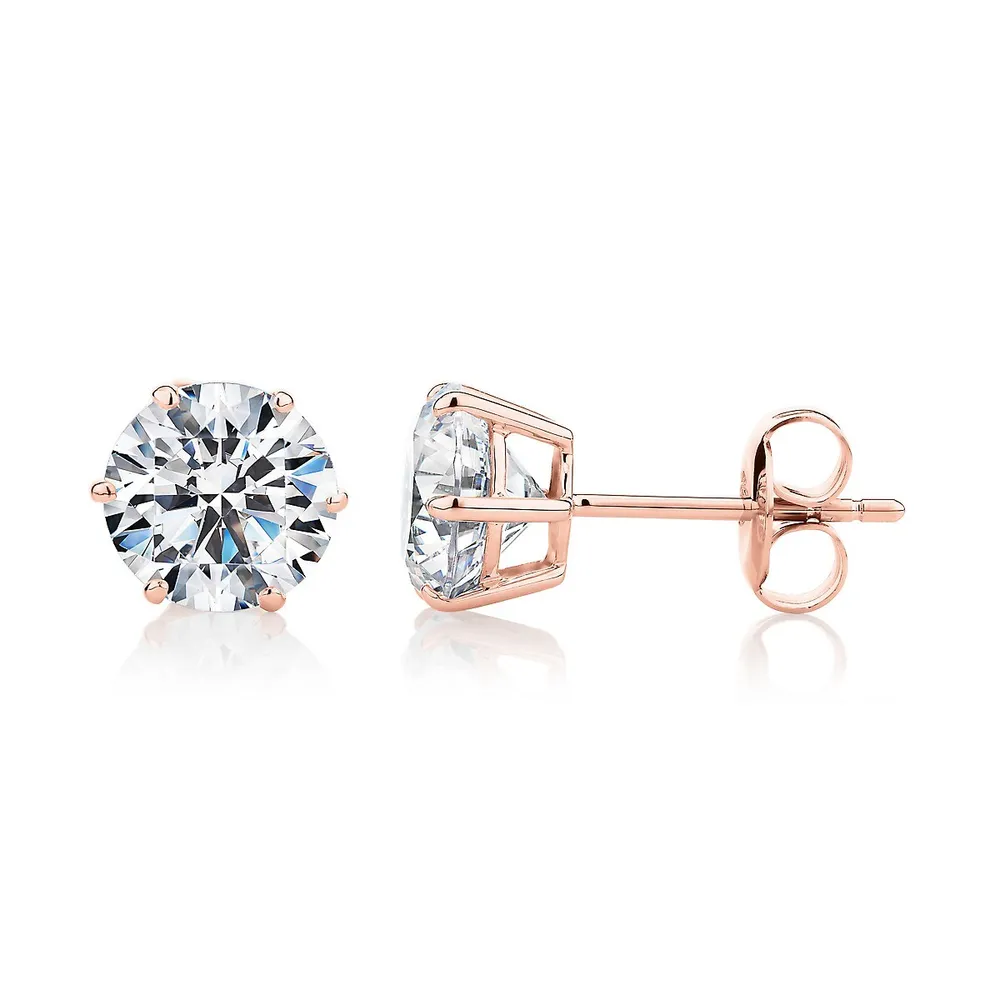 Round Brilliant Stud Earrings With 3.00 Carats* Of Signature Simulant Diamonds In 10 Karat Gold