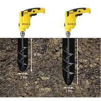 Drill Bit For Planting Set Of 4, Efficient Garden Auger Spiral Drill Bit With Gloves