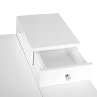 Dressing Table Desk Flip-up Mirror 2 Drawers Bedroom White