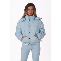 Ice Blue Chic Puffer Jacket