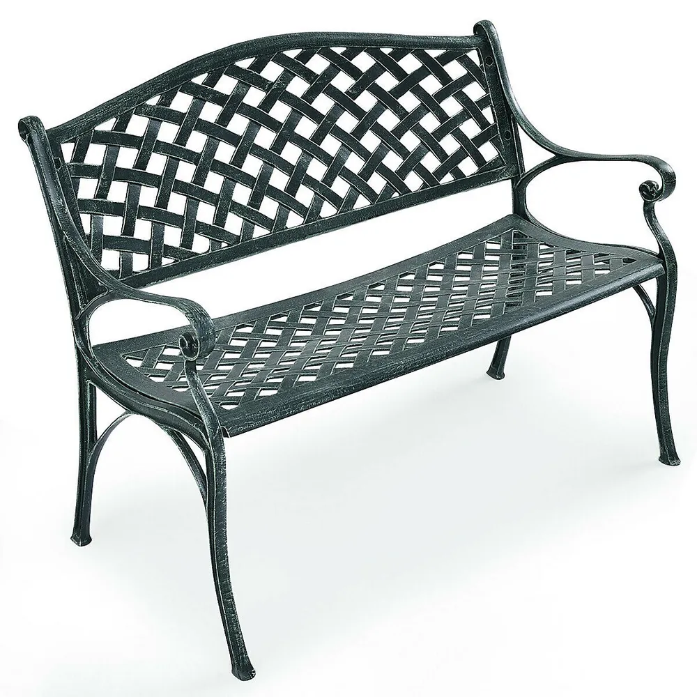 40'' Outdoor Antique Garden Bench Aluminum Frame Seats Chair Patio Garden Furniture