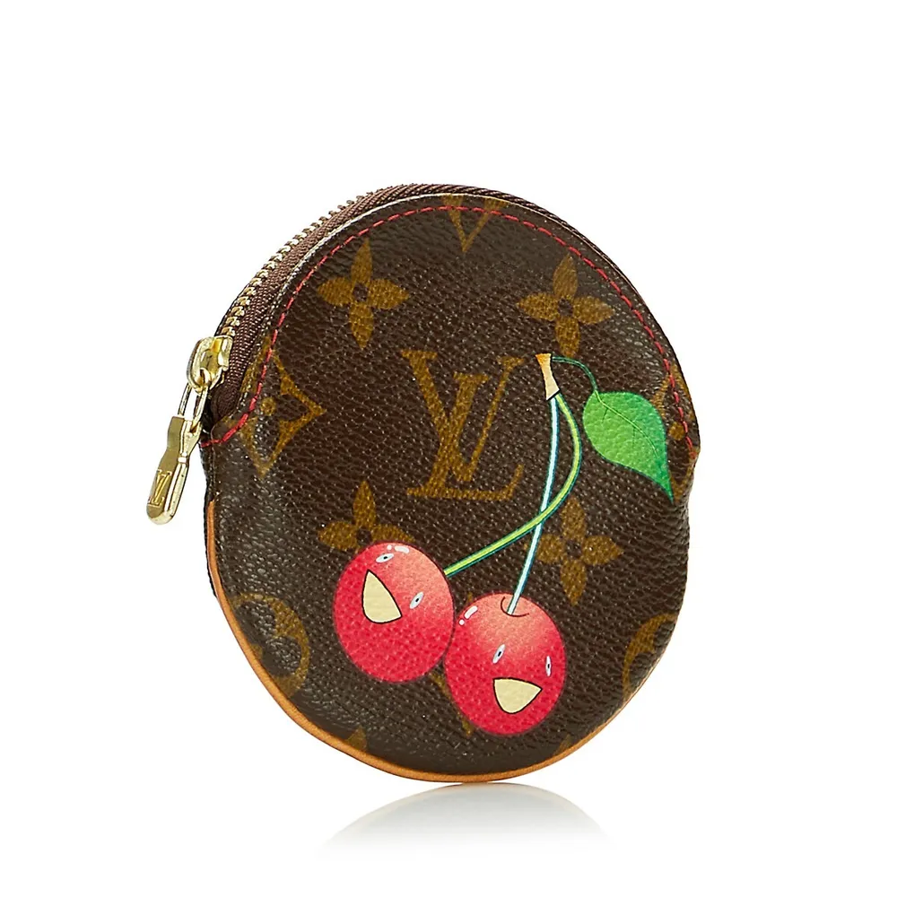 Louis Vuitton Key Pouch Cerises Cherry Monogram Brown/Red in Toile