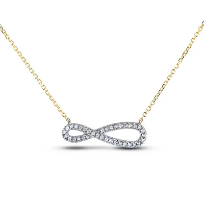 10k Yellow Gold 0.18 Cttw Canadian Diamond Infinity Necklace With Chain