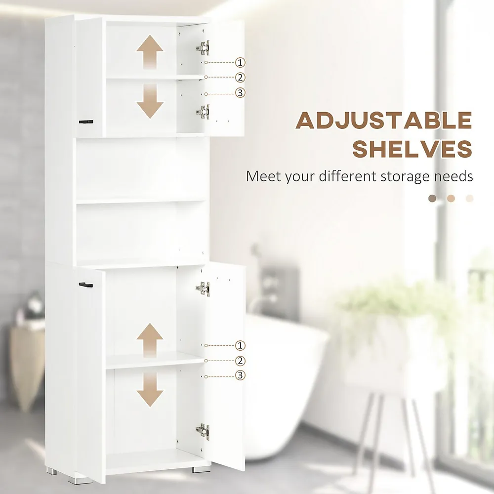 kleankin Tall Bathroom Cabinet, Slim Bathroom Storage Cabinet, Narrow Floor  Cabinet with 3 Drawers and 2 Open Shelves, Linen Tower for Small Space