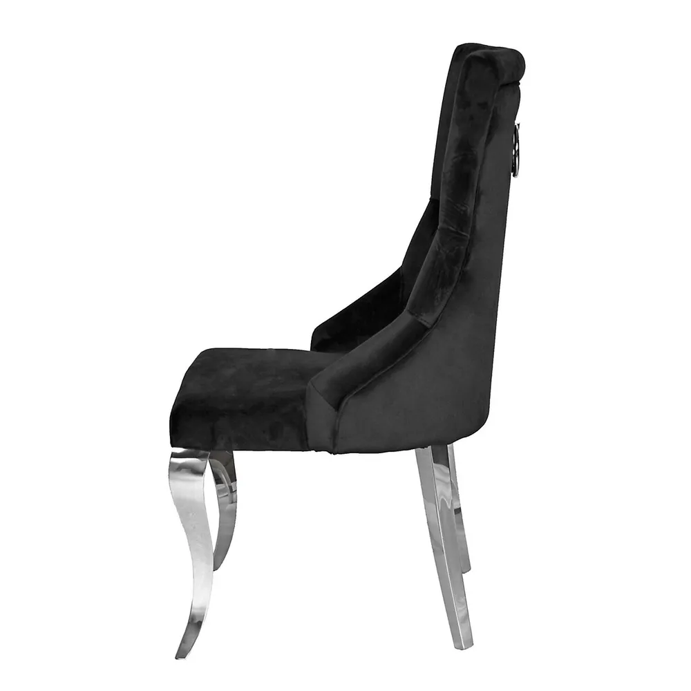 Modern Trends Velvet Lilly Dining Chair (set Of 2) With Chrome Legs