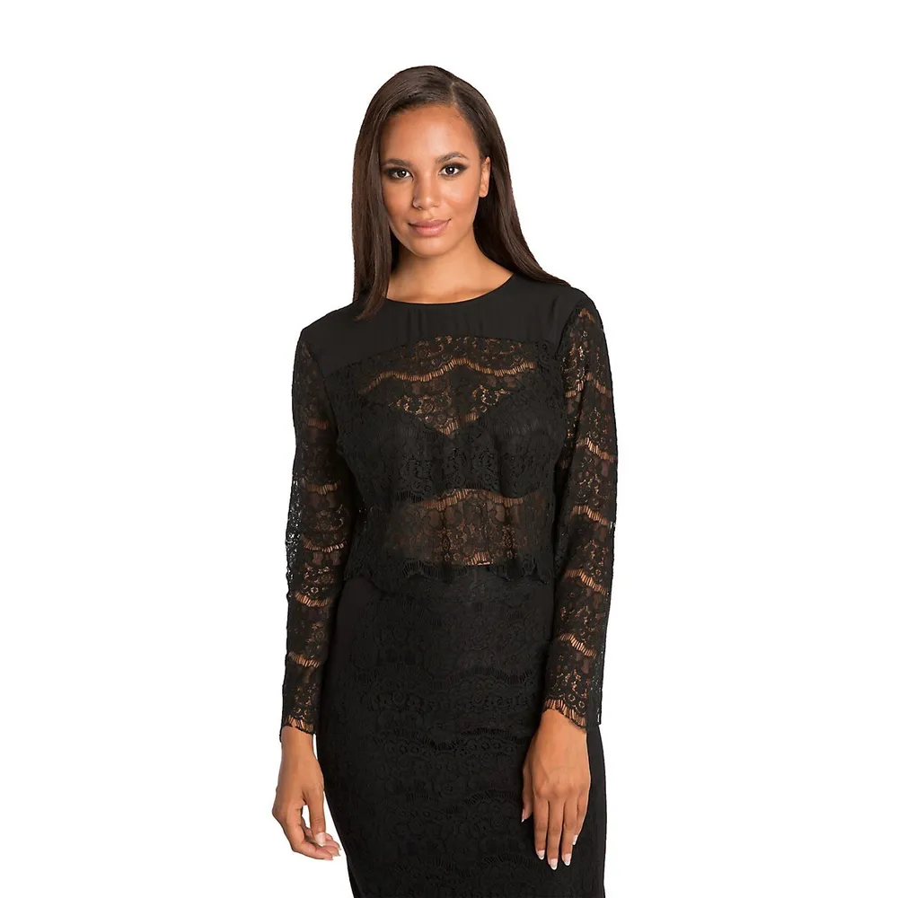 Standards & Practices Modern Women's Lace Long Sleeve Exposed