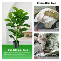 Artificial Tree 2-pack Artificial Fiddle Leaf Fig Tree For Indoor And Outdoor