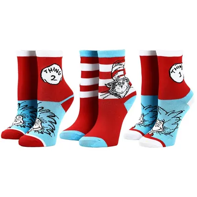 The Cat In The Hat Characters 3 Pack Kids Crew Socks