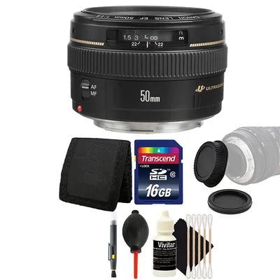 Ef 50mm F/1.4 Usm Lens + 16gb Memory Card Kit