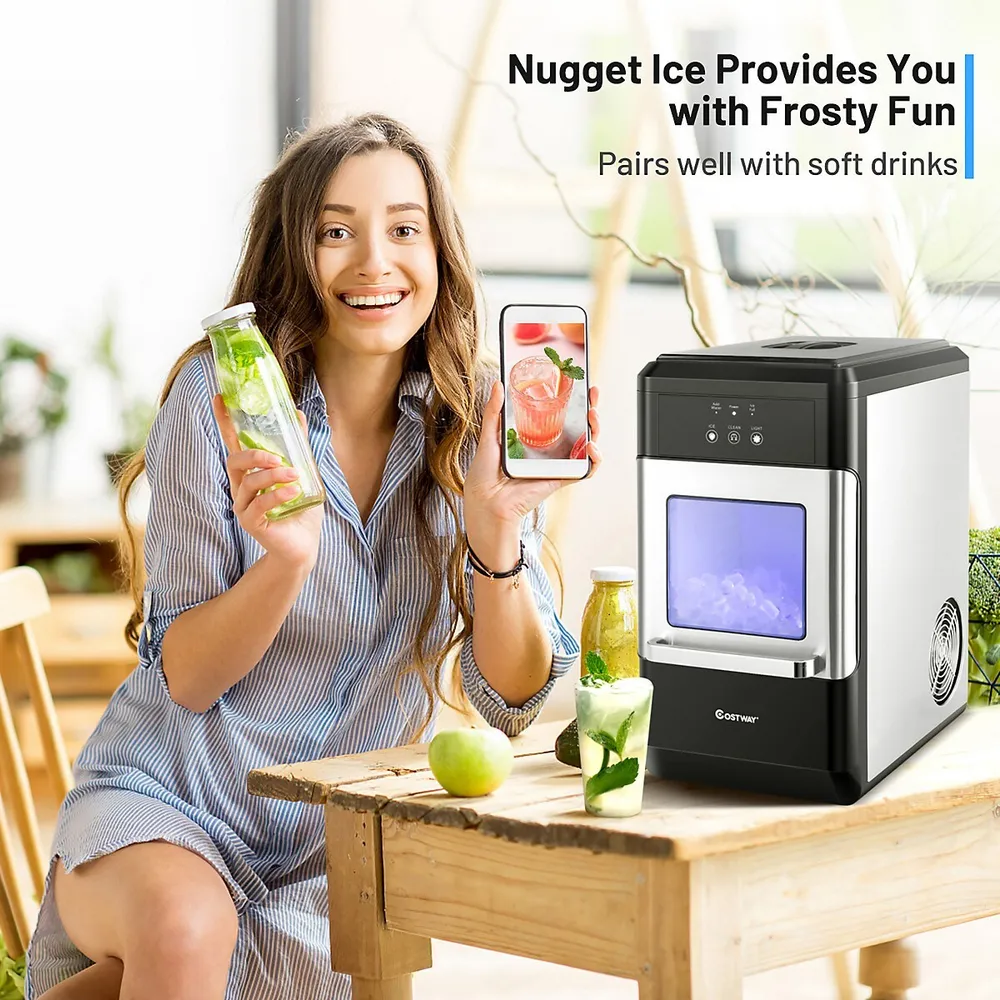 Nugget Ice Maker Machine Countertop Chewable Ice Maker 29lb/Day  Self-Cleaning 