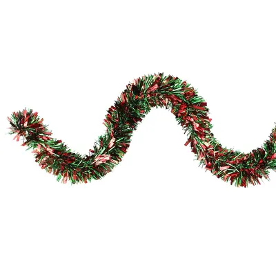 12 ft. Unlit Starburst Iridescent and Gold Christmas Tinsel Garland