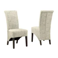 Dining Chair, Set Of 2, Side, Upholstered, Kitchen, Dining Room, Fabric, Wood Legs, Transitional