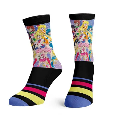 Sailor Moon Popular Characters Collage Crew Socks