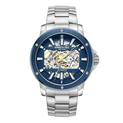 Men's Blue - Silver Automatic Skeleton Dial Watch KCWGL2237903