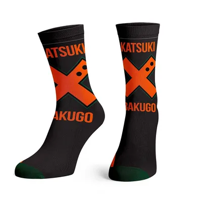 My Hero Academia Katsuki Bakugo Kanji Crew Socks