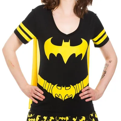 Dc Comics Batgirl Cosplay With Cape Womens Black T-shirt