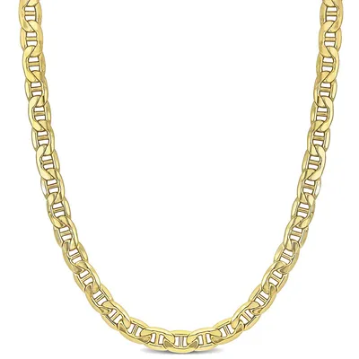 7mm Mariner Link Chain Necklace In 10k Yellow Gold, 18 In