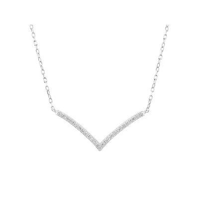 Chevron Necklace With Carat Tw Diamonds In Sterling Silver